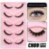 GROINNEYA Cat Eye Lashes Faux Mink Szempilla Természetes hosszú Szárnyas Vég Szem Megnyújtott Szempilla Faux Cils Szempilla Hoss