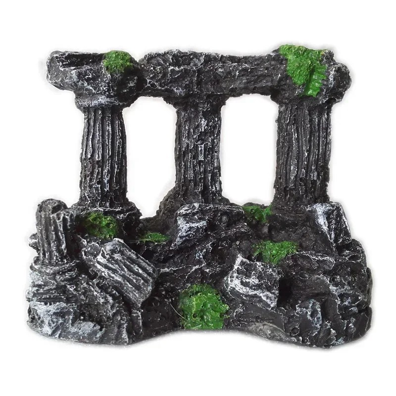 Akváriumi akvárium Square Rome Stone Pillars Resin Manual Stone Dekoráció Retro tereprendezés akváriumi akváriumhoz 1db