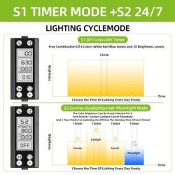 Programozható Fish Tank akváriumi lámpa LCD monitorral és hőmérővel vízi növényekhez, memória funkcióval 24/7 ciklusú LED lámpa