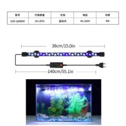 Akvárium világítás LED növénytermesztő lámpa vízálló akvárium lámpa 18-58cm Víz alatti akvárium dekor világítás 90-260V 5730chip