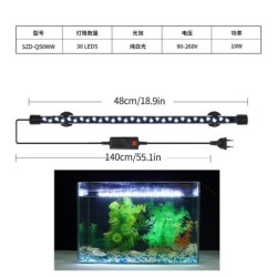 Akvárium világítás LED növénytermesztő lámpa vízálló akvárium lámpa 18-58cm Víz alatti akvárium dekor világítás 90-260V 5730chip