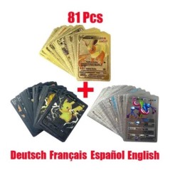 81-36 db Pokémon Kártya Német Spanyol Francia Angol Vmax GX Energy Card Pikachu Ritka Gyűjtemény Battle Trainer Fiúk Ajándék Ját