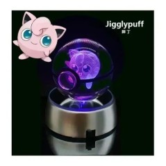 Pokémon Crystal Ball 3D játékok Snorlax Mewtwo Pikachu figurák Pokémon gravírozású modell LED fényalappal Gyerekeknek ajándék gy