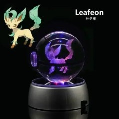 Pokémon Crystal Ball 3D játékok Snorlax Mewtwo Pikachu figurák Pokémon gravírozású modell LED fényalappal Gyerekeknek ajándék gy