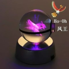 Pokémon Crystal Ball 3D játékok Snorlax Mewtwo Pikachu figurák Pokémon gravírozású modell LED fényalappal Gyerekeknek ajándék gy