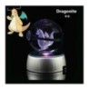 Pokémon Crystal Ball 3D játékok Snorlax Mewtwo Pikachu figurák Pokémon gravírozású modell LED fényalappal Gyerekeknek ajándék gy