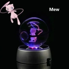 Pokémon Crystal Ball 3D játékok Snorlax Mewtwo Pikachu figurák Pokémon gravírozású modell LED fényalappal Gyerekeknek ajándék gy