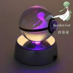 Pokémon Crystal Ball 3D játékok Snorlax Mewtwo Pikachu figurák Pokémon gravírozású modell LED fényalappal Gyerekeknek ajándék gy