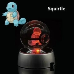 Pokémon Crystal Ball 3D játékok Snorlax Mewtwo Pikachu figurák Pokémon gravírozású modell LED fényalappal Gyerekeknek ajándék gy