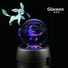 Pokémon Crystal Ball 3D játékok Snorlax Mewtwo Pikachu figurák Pokémon gravírozású modell LED fényalappal Gyerekeknek ajándék gy