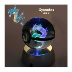 Pokémon Crystal Ball 3D játékok Snorlax Mewtwo Pikachu figurák Pokémon gravírozású modell LED fényalappal Gyerekeknek ajándék gy