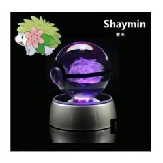 Pokémon Crystal Ball 3D játékok Snorlax Mewtwo Pikachu figurák Pokémon gravírozású modell LED fényalappal Gyerekeknek ajándék gy