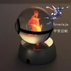 Pokémon Crystal Ball 3D játékok Snorlax Mewtwo Pikachu figurák Pokémon gravírozású modell LED fényalappal Gyerekeknek ajándék gy