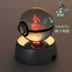 Pokémon Crystal Ball 3D játékok Snorlax Mewtwo Pikachu figurák Pokémon gravírozású modell LED fényalappal Gyerekeknek ajándék gy