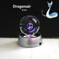 Pokémon Crystal Ball 3D játékok Snorlax Mewtwo Pikachu figurák Pokémon gravírozású modell LED fényalappal Gyerekeknek ajándék gy