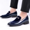 Férfi Cipők Party Fekete Patent Cipő Férfi Elegáns Olasz Cipők Férfi Slip on Loafers Férfi Plus Size Point orrú bársonycipő