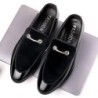 Férfi Cipők Party Fekete Patent Cipő Férfi Elegáns Olasz Cipők Férfi Slip on Loafers Férfi Plus Size Point orrú bársonycipő