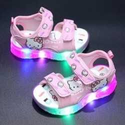 2024 nyár Új baba Led Light Lányszandál Aranyos Hello Kitty Gyerek Alkalmi Cipők Csúszásgátló Gyerek Strandcipők Szabadtéri Cipő