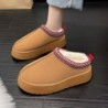 Új Téli Retro Női Hó Meleg Velúr Bőr Lazy Loafers Csizmák Cipők Női Hölgy Női Cipők