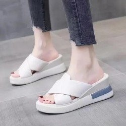 2022 nyári Wedge Platform Szandálok Divat Retro Romen Strandcipők Női Alkalmi Peep Toe Puha Kényelmes Sandalias De Mujer