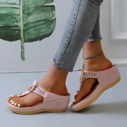 Női Új nyári szandál Nyitott orrú Strandcipők Flip Flop ékek Kényelmes papucsok Aranyos szandálok Chaussure Femme Plu Méret 35-4