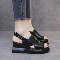 2022 nyári Wedge Platform Szandálok Divat Retro Romen Strandcipők Női Alkalmi Peep Toe Puha Kényelmes Sandalias De Mujer