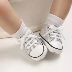 Meckior New Baby Flash Canvas tornacipők Baba Fiúk Lányok Sportcipők Infant First Walkers Tipegő puha talpú csúszásgátló babacip