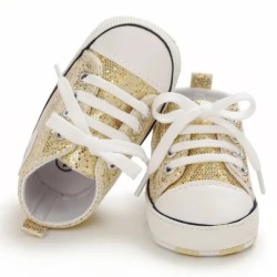 Meckior New Baby Flash Canvas tornacipők Baba Fiúk Lányok Sportcipők Infant First Walkers Tipegő puha talpú csúszásgátló babacip