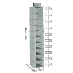 10 rétegű akasztós tárolótáska, összecsukható helytakarékos ruhák sapka cipő rendszerező összecsukható gardrób különféle cikkekh