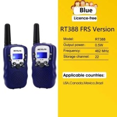 RETEVIS RT388 Walkie Talkie Gyermek 2 db Gyerek rádióvevő Walkie Talkie gyerekek Születésnapi Ajándék Gyermekjátékok Fiúknak Lán