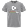 Laza férfi pólók Summer Commodore 64 Print póló C64 SID Amiga Retro Cool Design Street rövid ujjú felső póló pamut ruházat