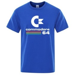 Laza férfi pólók Summer Commodore 64 Print póló C64 SID Amiga Retro Cool Design Street rövid ujjú felső póló pamut ruházat