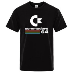 Laza férfi pólók Summer Commodore 64 Print póló C64 SID Amiga Retro Cool Design Street rövid ujjú felső póló pamut ruházat