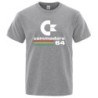 Laza férfi pólók Summer Commodore 64 Print póló C64 SID Amiga Retro Cool Design Street rövid ujjú felső póló pamut ruházat