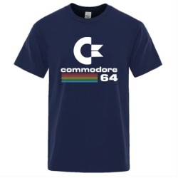 Laza férfi pólók Summer Commodore 64 Print póló C64 SID Amiga Retro Cool Design Street rövid ujjú felső póló pamut ruházat