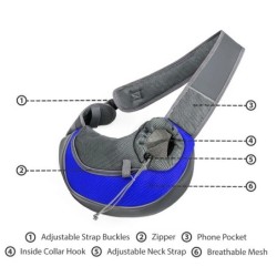 Kisállat kiskutya hordozó S/L kültéri utazó kutya válltáska hálós Oxford Single Comfort Sling kézitáska hordtáska