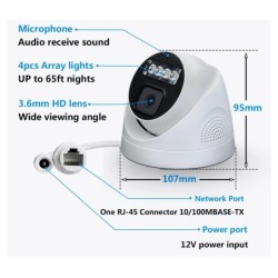 4K 8MP POE IP kamera audio H.265 Onvif széles látószögű 2,8 mm-es AI színes éjszakai látás otthoni CCTV videó megfigyelés bizton