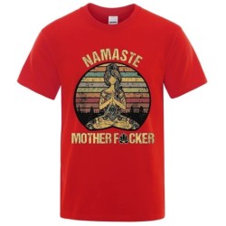 Vintage Namaste Mother Explicit Vicces póló Póló Férfi póló Női Pamut pólók Felsők Bő, rövid ujjú Túlméretezett ruházat