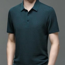 Golf ing Nyári Új Férfi Lop-up Hollow Rövid ujjú Polo Shirt Ice Silk