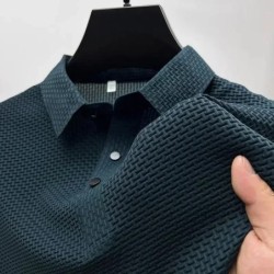 Golf ing Nyári Új Férfi Lop-up Hollow Rövid ujjú Polo Shirt Ice Silk