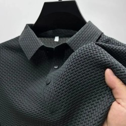 Golf ing Nyári Új Férfi Lop-up Hollow Rövid ujjú Polo Shirt Ice Silk