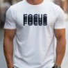 Férfi 100% pamut alkalmi sport laza oversize Focus print kerek nyakú rövid ujjú póló felső