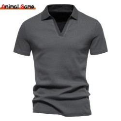 Férfi Henley ing Slim Fit pamut rövid ujjú alkalmi póló Jogger férfi pólók bő felsők