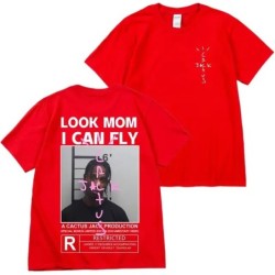 AKCIÓS Cactus Jack póló Kiváló minőségű pamut férfi női LOOK MOM I CAN FLY póló ASTROWORLD Hip Hop rövid ujjú pólók felsők