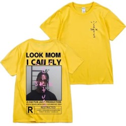 AKCIÓS Cactus Jack póló Kiváló minőségű pamut férfi női LOOK MOM I CAN FLY póló ASTROWORLD Hip Hop rövid ujjú pólók felsők