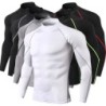 Férfi Sport póló Quick Dry Testépítő Futóing Hosszú ujjú Compression Top Gym póló Férfi Fitness Tight Rashgard