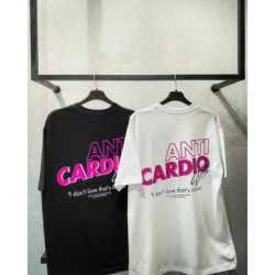 ANTI CARDIO Alkalmi Túlméretezett, rövid ujjú pamut póló Gym Fitness Férfi Edzés Edzés Pamut pólók Top új divat ruhák