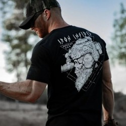 Til Valhalla Shirt American Beard Warrior Tactical Skull póló Új 100% pamut rövid ujjú, O-nyakú póló Alkalmi férfi felső