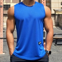 Nyári New Trend Férfi pulóver kerek nyakú hálós alsó ing Sport Fitness felső ujjatlan mellény Gyorsan szárad