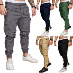 Férfi S Cargo Joggers Gym Pants Workout melegítőnadrág Férfi Trim